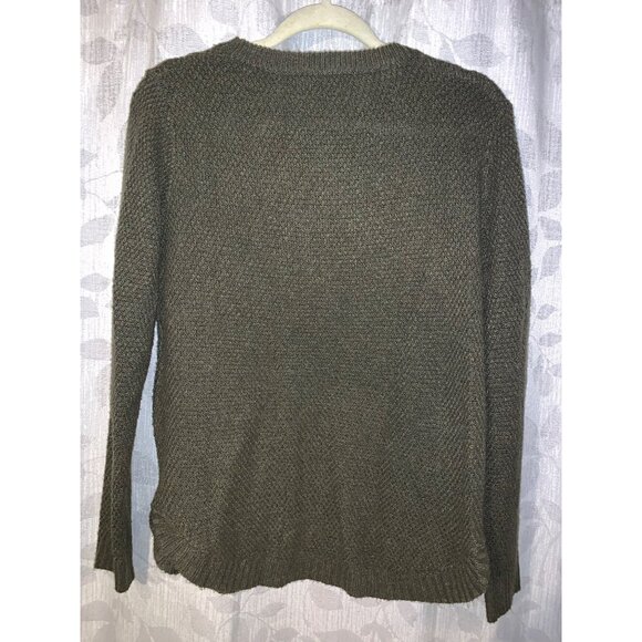 Pink Clover Women's Solid Olive Green Long Sleeve Sweater M - Picture 3 of 3